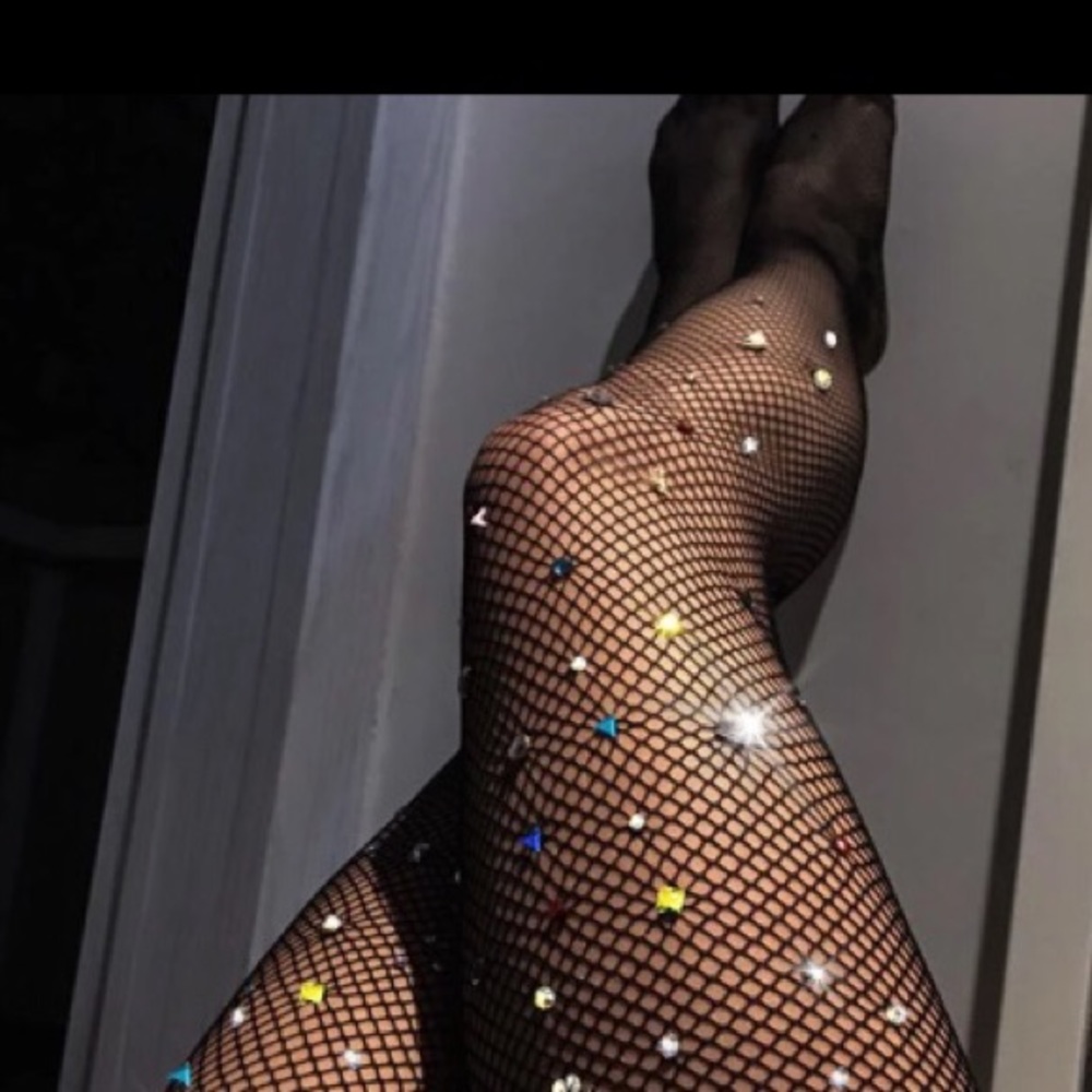 Rhinestone fishnet tights 💕